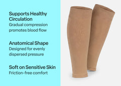 Compression Calf Sleeves Standard 20-30 mmHg - Tan