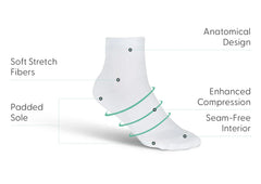 Compression Ankle Socks 20-30 mmHg - White